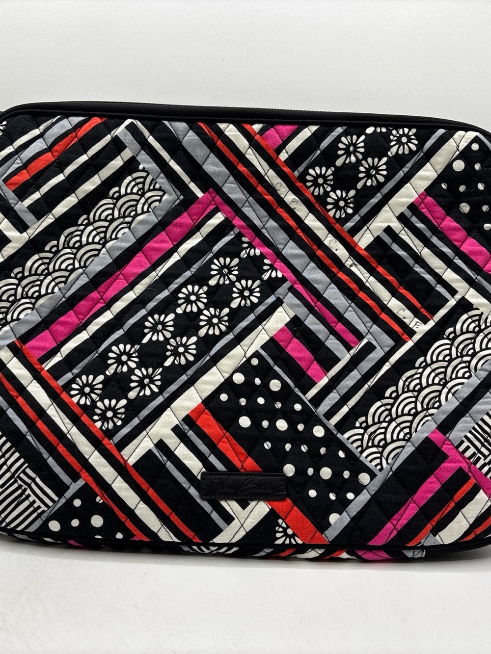 Vera Bradley Northern Stripes Black/Pink Women’s Quilted Laptop Bag